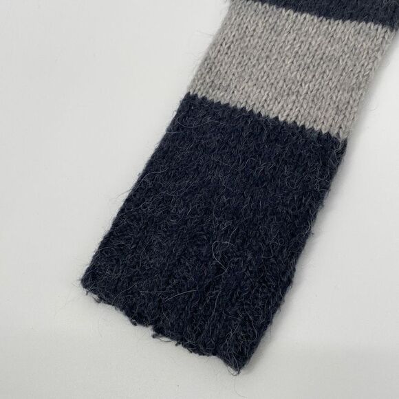 Gap Alpaca Wool Blend Stripe‎ Round Neck Long Sweater Grey Medium - Picture 2 of 8